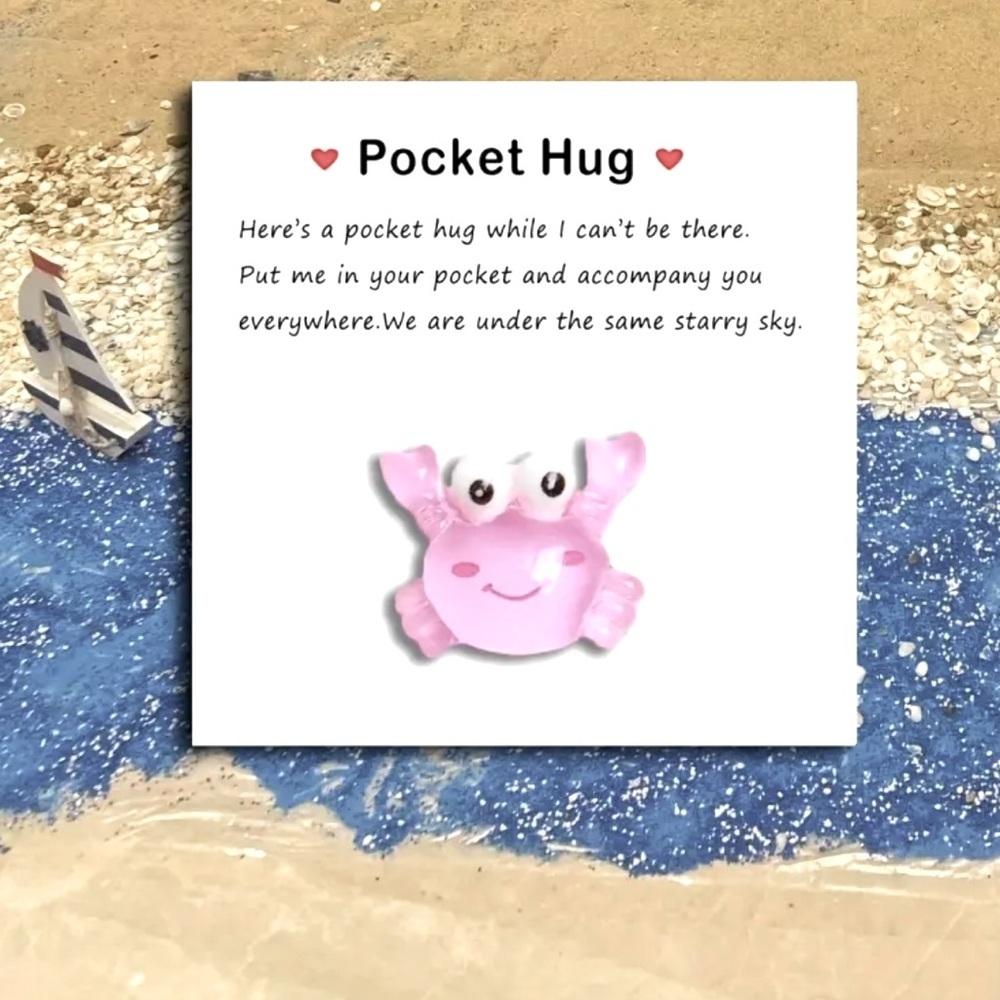Pink crab, pocket hug